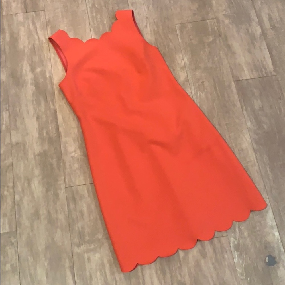 NWT J.Crew Scalloped Coral Dress